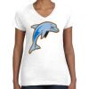 Women's Fine Jersey V-Neck Tee Thumbnail
